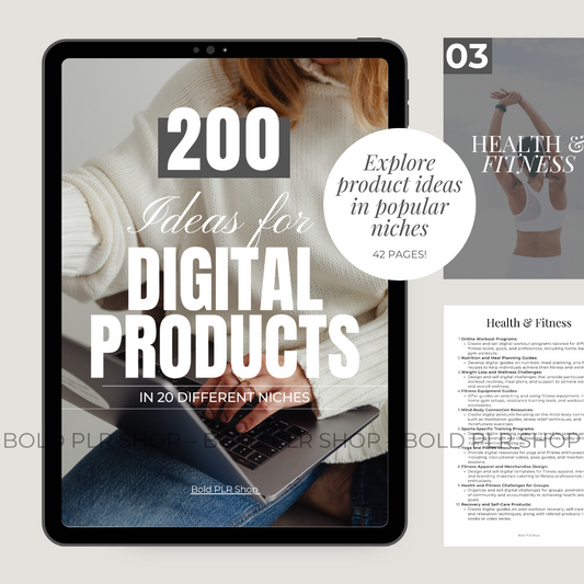 200 Digital Product Ideas